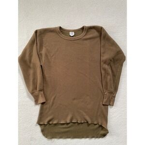 Vintage Made In USA J.E. Morgan Mens XL Arctex Thermal Shirt Brown Waffle Knit